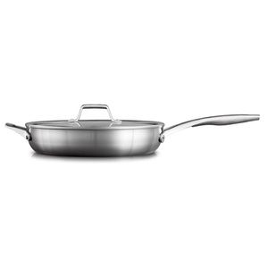 Calphalon Premier Stainless Steel 3-Qt Saute Pan With Cover.